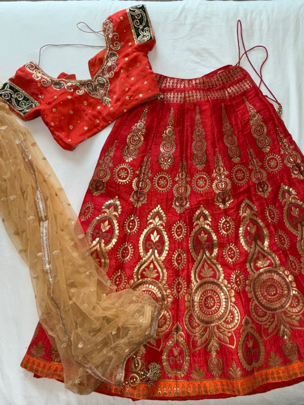 Orange/red/gold Indian Outfit